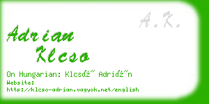 adrian klcso business card